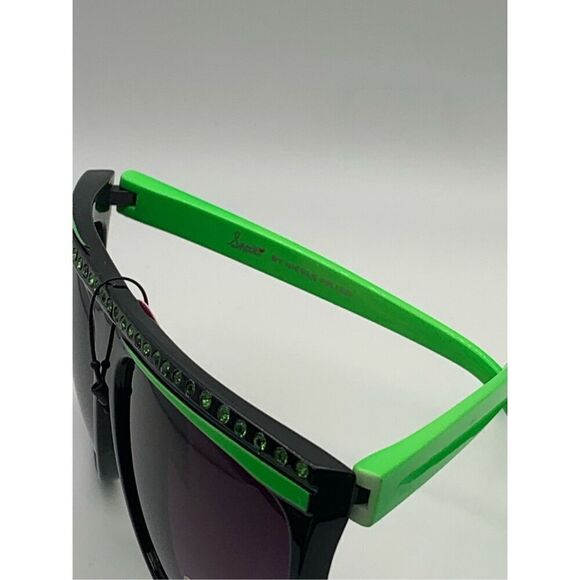 Snooki by Nicole Polizzi Womens Rock Candy Black & Neon Green Sunglasses OS NWT - Picture 6 of 6